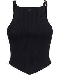 Courreges - Pointy Buckle Rib Knit Tank Top - Lyst