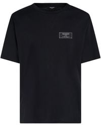 Balmain - T-Shirt aus Baumwoll-Jersey mit Logoapplikation - Lyst