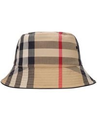 Burberry - Cappello Bucket In Cotone Check - Lyst