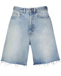 Balenciaga - Shorts de denim de algodón - Lyst