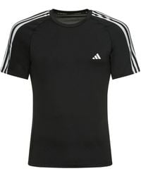 adidas Originals - T-shirt Aus Baumwolle Mit 3 Streifen - Lyst