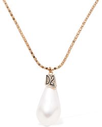 DSquared² - Faux Pearl Charm Necklace - Lyst