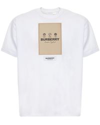 Burberry T-shirt Aus Baumwolljersey Mit Logo - Weiß
