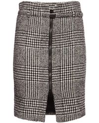 Tom Ford - Prince Of Wales Wool Blend Midi Skirt - Lyst