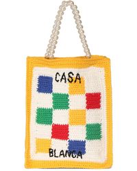 Casablanca - Borsa shopping mini in cotone crochet - Lyst