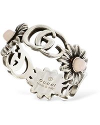 Gucci - Double G Flower Ring W/ Mother Of Pearl - Lyst
