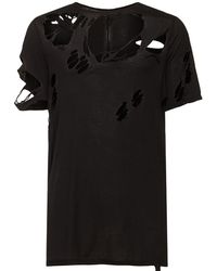 Rick Owens - Uomo T-Shirt Level T Effetto Distressed - Lyst