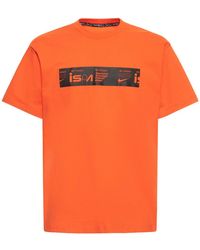 Nike Camiseta De Jersey De Algodón Estampada - Naranja