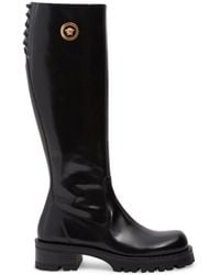 Versace - Mm Tall Leather Boots - Lyst