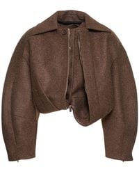 Jacquemus - Blouson 'le manteau feltro' brun - le chouchou - Lyst