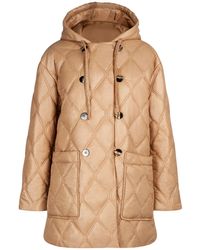 Ganni - Shiny Quilted Hooded Jacket - Lyst