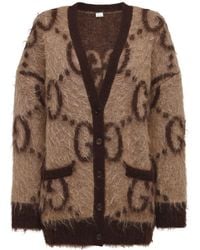 Gucci - Logo-intarsia Mohair-blend Cardigan - Lyst