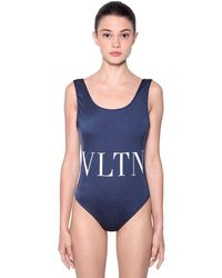 Valentino Vlnt Print Swimsuit - Blue