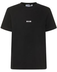 MSGM Camiseta Con Logo Estampado - Negro