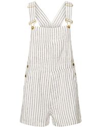 WeWoreWhat - Striped Linen Blend Playsuit - Lyst