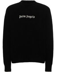 Palm Angels - Wolllmischpullover Mit Logo - Lyst