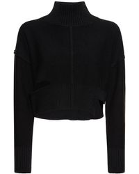 MM6 by Maison Martin Margiela - Distressed Cotton & Wool Sweater - Lyst