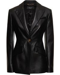 Versace - Veste en cuir nappa à boutonnage simple - Lyst