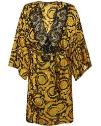 Versace - Barocco Printed Silk Twill Mini Dress - Lyst