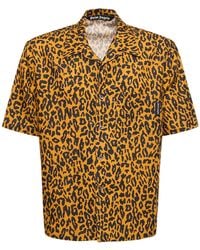Palm Angels - Cheetah Linen Blend Bowling Shirt - Lyst
