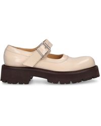 MM6 by Maison Martin Margiela - 30Mm Side Court Leather Mary Jane Flats - Lyst