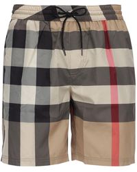 Burberry - Guildes Check Giant Tech Swim Shorts - Lyst