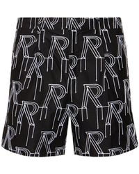Represent - Initial Embroidered Cotton Shorts - Lyst