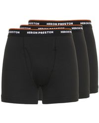 Heron Preston Set: 3 Boxer Aus Baumwolle Mit Logo - Schwarz