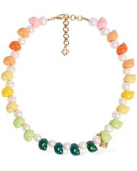 Casablanca - Shell Shape & Faux Pearl Collar Necklace - Lyst