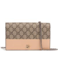 Gucci - Petite Marmont Leather Wallet On Chain - Lyst