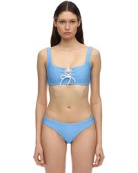 Heidi Klein Cairns Lace-up Bikini Top - Blau