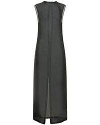 St. Agni - Sheer Silk Gauze Sleeveless Midi Dress - Lyst