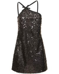 MSGM - Embellished Tech Mini Dress - Lyst