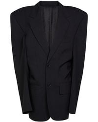 Balenciaga - Cut Away Wool Boxy Blazer - Lyst