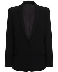Theory - Single Breasted Crepe Jacket - Lyst