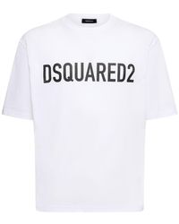 DSquared² - T-shirt loose fit in cotone con stampa - Lyst