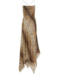 Roberto Cavalli - Jaguar Print Silk Twill Long Cami Dress - Lyst