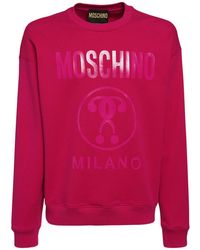 Moschino Sweatshirt Aus Baumwolle Mit Logodruck - Pink