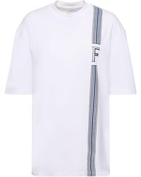 Ferragamo - T-shirt en jersey de coton imprimé logo - Lyst