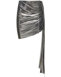 Magda Butrym - Draped Metallic Jersey Mini Skirt - Lyst