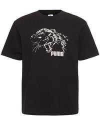 PUMA - T-shirt Aus Baumwolle Mit Druck - Lyst