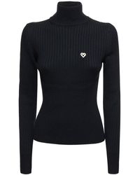 Casablancabrand - Wool Rib Knit Turtleneck Sweater - Lyst