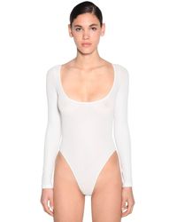 DSquared² Back Logo Ribbed Cotton Jersey Bodysuit - White