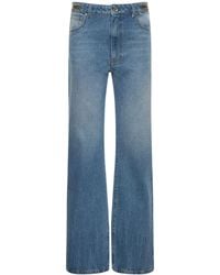Rabanne - Denim Embellished High Rise Jeans - Lyst