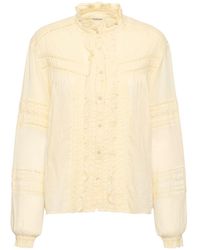 Isabel Marant - Metina Ruffled Cotton Long Sleeve Shirt - Lyst