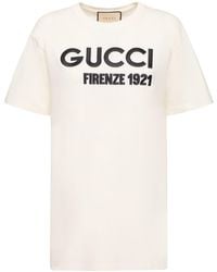 Gucci - T-shirt En Jersey De Coton Avec Broderie - Lyst