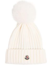 Moncler - ロゴ エクストラファインウール ポンポンビーニー - Lyst