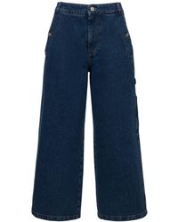KENZO Jeans Cropped De Denim De Algodón - Azul
