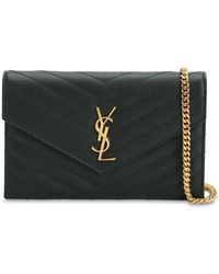 Saint Laurent Sm Monogram Quilted Leather Bag - Black