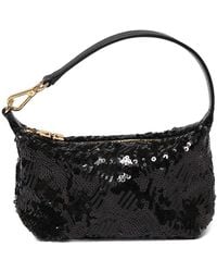 Ganni - Small Butterfly Sequined Top Handle Bag - Lyst
